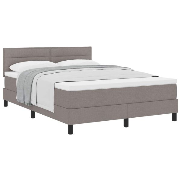 vidaXL Lit &agrave; ressorts avec matelas Taupe 140 x 200 cm tissu