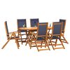 vidaXL Ensemble &agrave; Manger de jardin 7pcs bois d'acacia solide textil&egrave;ne