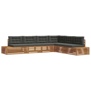 vidaXL Ensemble de canap&eacute;s d'ext&eacute;rieur 6 Pi&egrave;ce Naturel et Anthracite