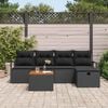 vidaXL Ensemble de canap&eacute; de jardin avec coussin 6 pcs Noir polyrotin