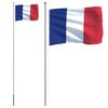 vidaXL Drapeau de la France et m&acirc;t 6,08 m Aluminium