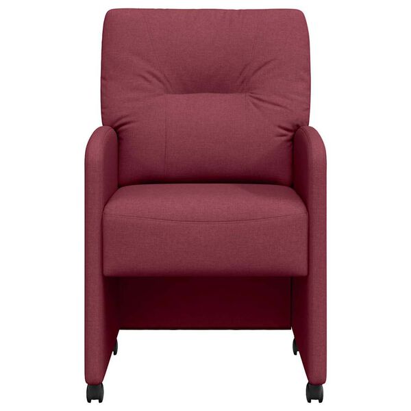 vidaXL Chaises de Salle à Manger avec Roues 2 pcs Rouge bordeaux