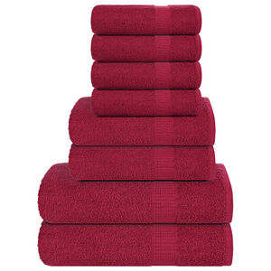 vidaXL Ensemble de serviettes FROGN 8 pcs bordeaux 360 g/m&sup2;