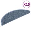 vidaXL Tapis d'escalier autocollants 15 pcs 56x17x3 cm Bleu
