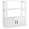 vidaXL Buffet Blanc brillant 80x30x90 cm Bois d'ing&eacute;nierie