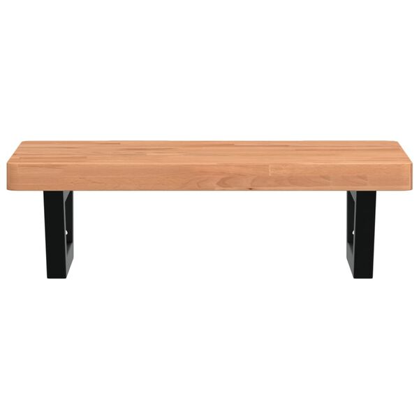 vidaXL &Eacute;tag&egrave;re de vasque murale acier et bois massif de h&ecirc;tre