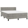 vidaXL Sommier &agrave; lattes de lit et matelas Gris clair 140x190cm Velours