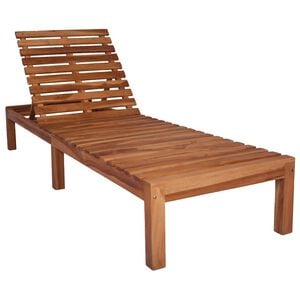 vidaXL Chaise longue bois de teck solide