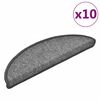 vidaXL Tapis d'escalier 10 pi&egrave;ces 56 x 17 x 3 cm Gris fonc&eacute; Demi-rond
