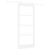 vidaXL Porte coulissante Blanc 93 x 211 cm Bois de pin massif et verre
