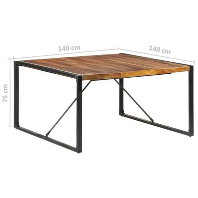 vidaXL Table de salle à manger 140x140x75 cm Bois solide
