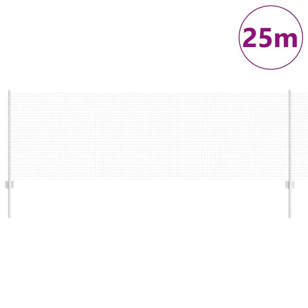 vidaXL Cl&ocirc;ture avec poteau Argent&eacute; 0,8 x 25 m Acier