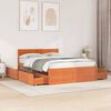 vidaXL Cadre de lit sans matelas cire marron 135x190cm bois pin massif