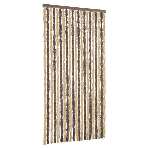 vidaXL Rideau anti-mouches marron fonc&eacute; et beige 90x200 cm chenille