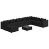 vidaXL Salon de jardin 9 pcs avec coussins R&eacute;sine tress&eacute;e Noir