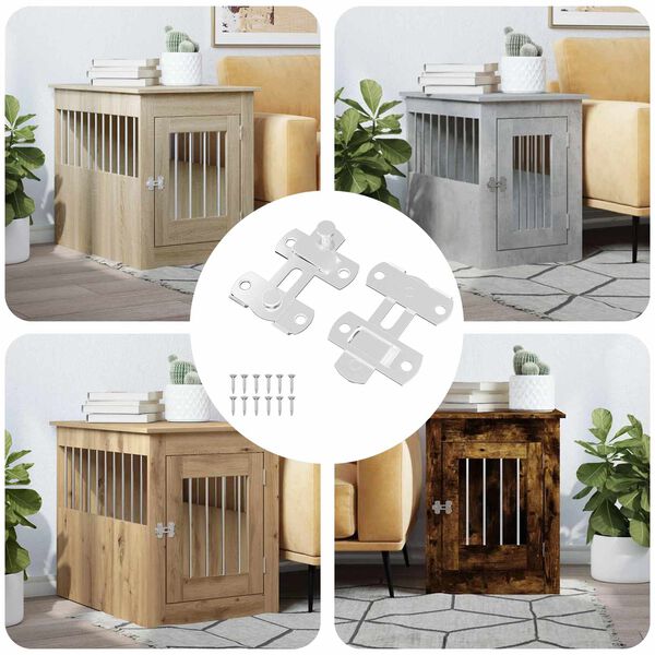 vidaXL Verrou de porte 2 pcs Argent&eacute; 70 x 8 mm Acier