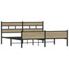 vidaXL Cadre de lit en m&eacute;tal sans matelas ch&ecirc;ne sonoma 180x200 cm