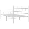 vidaXL Cadre de lit m&eacute;tal sans matelas avec pied de lit blanc 80x200cm