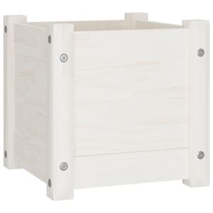 vidaXL Jardini&egrave;re d'ext&eacute;rieur Blanc 31x31x31 cm Bois de pin massif