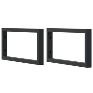 vidaXL Supports d'&eacute;tag&egrave;res pour lavabo 2 pcs noir rectangulaire acier