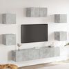 vidaXL Ensemble de meubles TV 7 pcs Gris béton Bois d'ingénierie