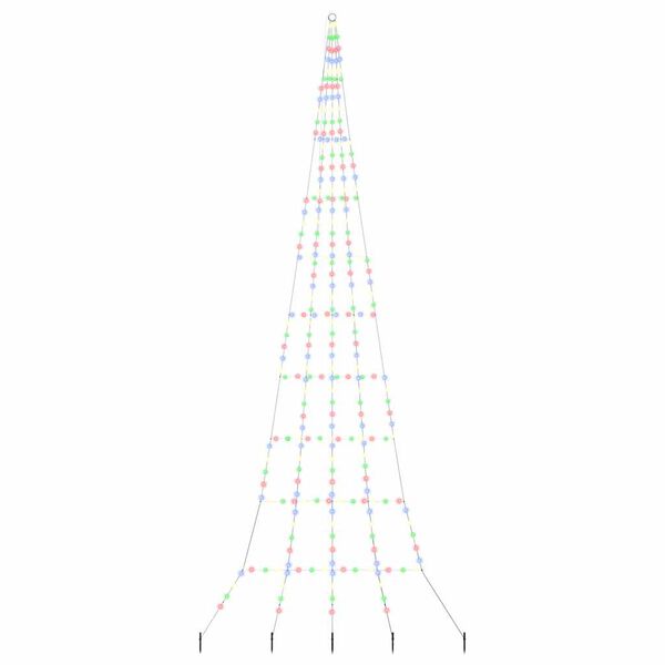 vidaXL Arbre de No&euml;l LED avec piquets au sol Multicolore 511 cm M&eacute;tal
