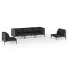 vidaXL Salon de jardin 5 pcs avec coussins R&eacute;sine tress&eacute;e Gris fonc&eacute;