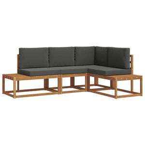 vidaXL Ensemble de canap&eacute;s d'ext&eacute;rieur 4 Pi&egrave;ce Naturel et Anthracite