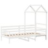 vidaXL Lit de jour avec toit sans matelas blanc 90x200 cm bois massif