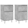 vidaXL Buffets 2 pcs gris b&eacute;ton 40x35x70 cm bois d'ing&eacute;nierie