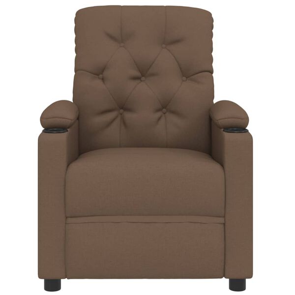 vidaXL Fauteuil inclinable &eacute;lectrique Marron Tissu