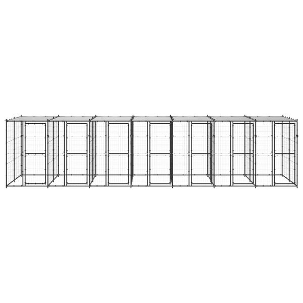 vidaXL Chenil extérieur Acier avec toit 16,94 m²