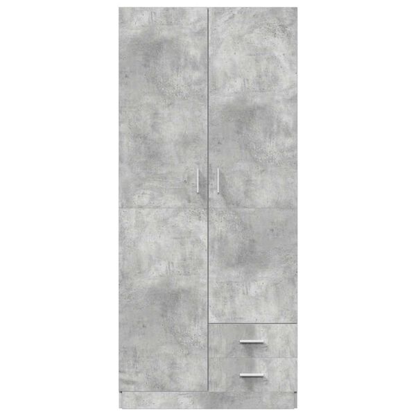 vidaXL Garde-robe Gris b&eacute;ton 80x52x180 cm Agglom&eacute;r&eacute;