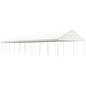 vidaXL Belv&eacute;d&egrave;re avec toit blanc 20,07x4,08x3,22 m poly&eacute;thyl&egrave;ne