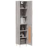 vidaXL Buffet haut Sonoma gris 34,5x34x180 cm Bois d'ing&eacute;nierie