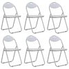 vidaXL Chaises pliantes 6 pi&egrave;ces en similicuir blanc