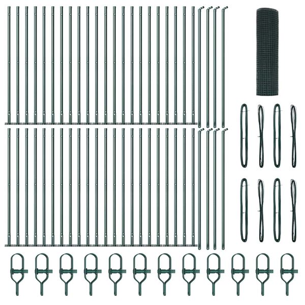 vidaXL Poteau de cl&ocirc;ture. Vert 100 x 0,8 m (treillis de 12 x 12 mm)