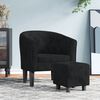 vidaXL Fauteuil avec repose-pied noir velours