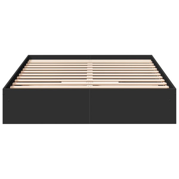 vidaXL Cadre de lit avec tiroirs sans matelas noir 140x190 cm