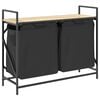 vidaXL Panier &agrave; linge &agrave; 2 compartiments avec &eacute;tag&egrave;re ch&ecirc;ne Sonoma