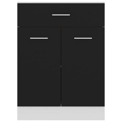 vidaXL Armoire de plancher à tiroir Noir 60x46x81,5 cm Aggloméré
