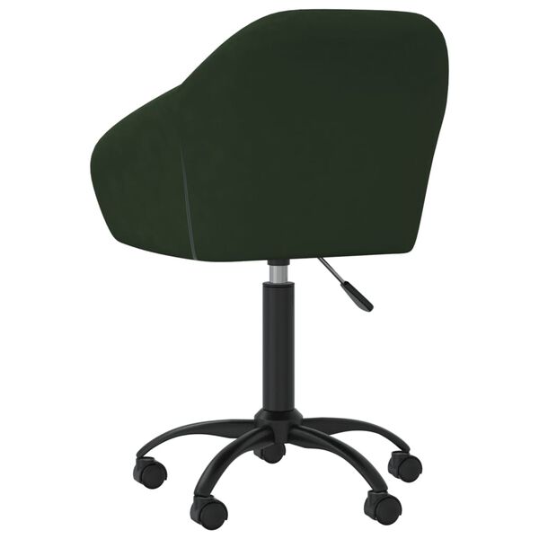 vidaXL Chaise pivotante de salle &agrave; manger Vert fonc&eacute; Velours