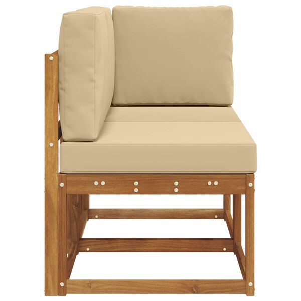 vidaXL Canap&eacute; d&rsquo;ext&eacute;rieur milieu et coin 2 Pi&egrave;ce Naturel et Beige