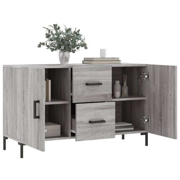 vidaXL Buffet sonoma gris 100x36x60 cm bois d'ing&eacute;nierie
