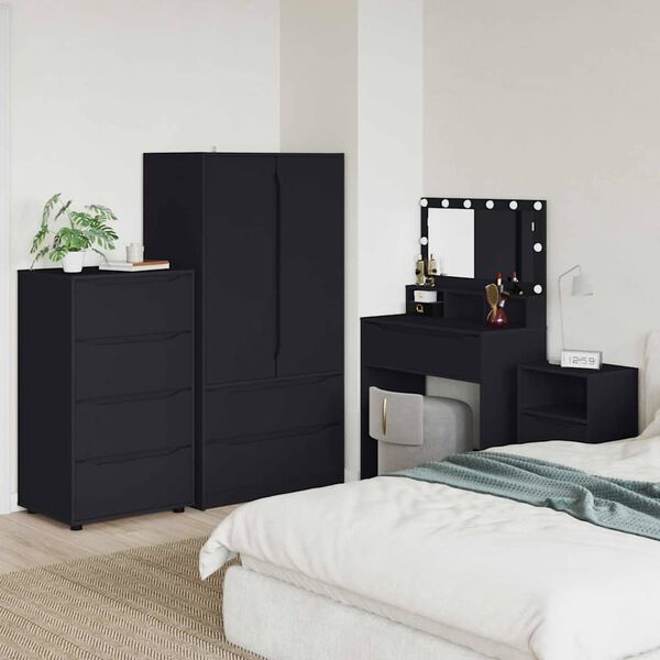 vidaXL Armoires de rangement 2 pcs Noir 60 x 48 x 105 cm