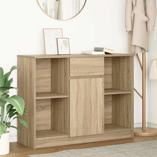 vidaXL Buffet avec tiroir ch&ecirc;ne sonoma 101x35x76 cm bois d'ing&eacute;nierie