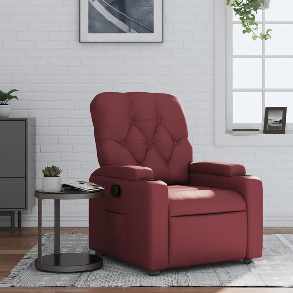 vidaXL Fauteuil inclinable Rouge bordeaux Similicuir
