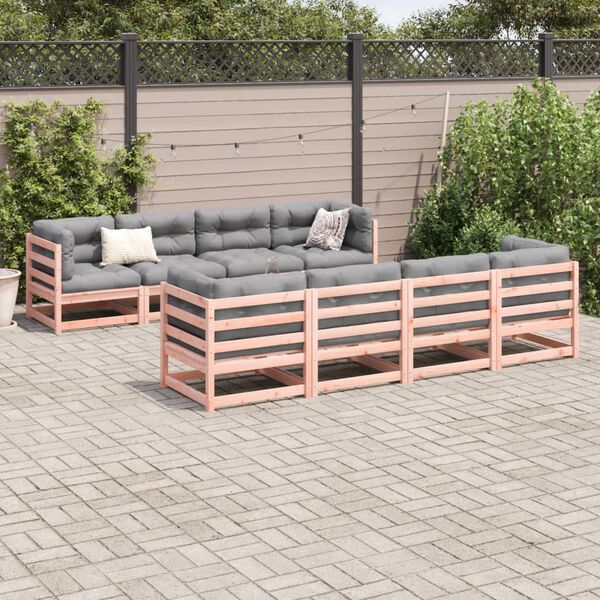 vidaXL Salon de jardin 9 pcs bois massif sapin de douglas