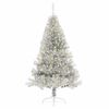 vidaXL Sapin de No&euml;l artificiel pr&eacute;-&eacute;clair&eacute; Argent 180 cm PET