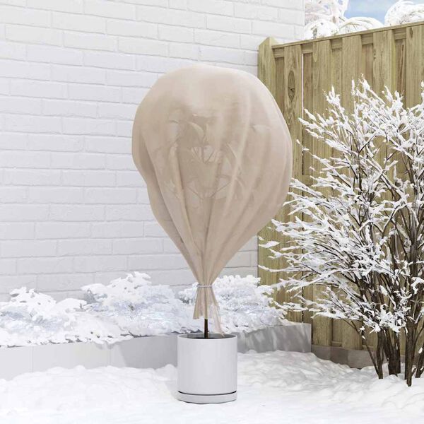 vidaXL Fleece de protection des plantes contre le gel Beige